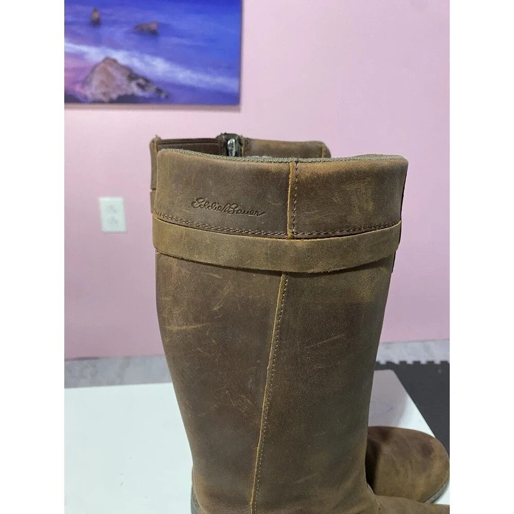 Eddie Bauer Boots Womens 7 Espresso Trace Leather Riding‎ Boho Equestrian Tall